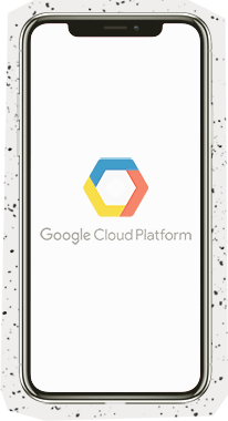 google cloud platform logo on an iphone