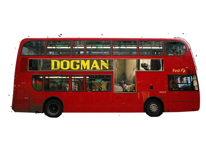 dogman advert on bus