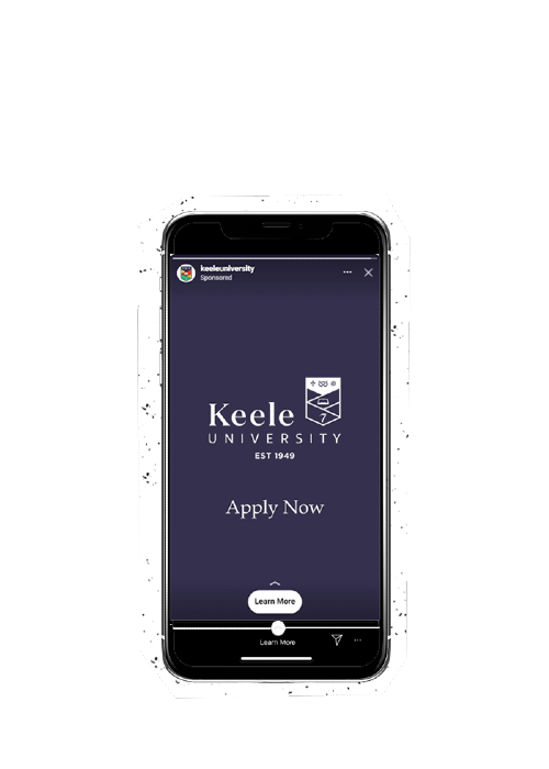 keele university ad on phone