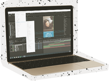 Adobe Creative Suite on a laptop